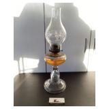 Vintage tall glass oil lamp