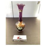 Vintage hand painted glass vase