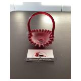 Fenton ruby red glass basket