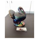 Carnival glass Turkey dish