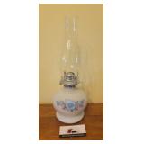 Vintage milk glass oil lamp