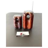 Vintage brown porcelain insulators