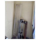 4 wheel dolly, shelving and misc