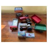 Toy tractors and collectible tractor cards