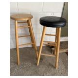 Two wood stools