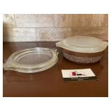 Pyrex dish and three lids