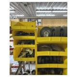 Organizing bins of castor wheels