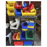 Shelf with misc organizing bins