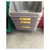 Gray organizing bins