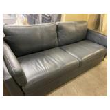 Blue leather couch