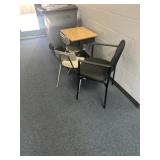 Desk and 3chairs  in hallway