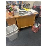 Oak like teachers school desk contents not