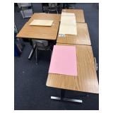 Five desks and chairs