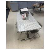 24 x 48 adjustable table and four chairs c