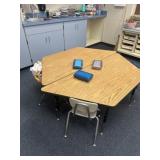 Adjustable table and chairs contents not included