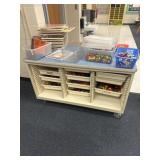 Bowling storage cart 48 x 25 1/2 x 29 contents