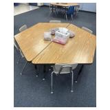 Adjustable table and chairs contents not included