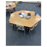 Adjustable table and chairs  contents not included