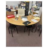 Horseshoe table only contents, not included,