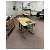 11 school desks and chairs contents not included