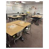 28 desks and chairs contents not included, bring