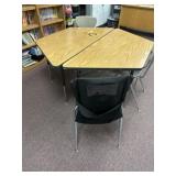 Table cluster and three chairs, not included