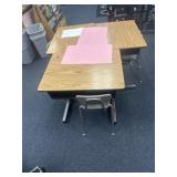 Three desks and chairs contents not included