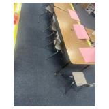 Adjustable table 59 1/2 x 30 and 2 chairs