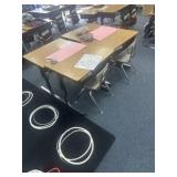 Four desks and chairs contents not included