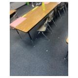 Adjustable table 59 1/2 x 30 and 2 chairs