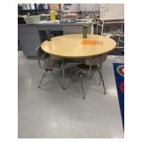 Adjustable circular table and two chairs 48