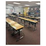 24 adjustable desks and chairs contents not