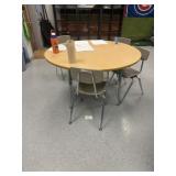 Adjustable circular table and 4chairs 48