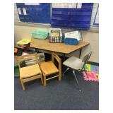 Adjustable table 3 chairs contents not included