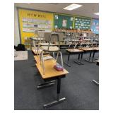 25 adjustable desks and chairs contents, not