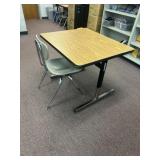 Adjustable table 30 x 36 and chair