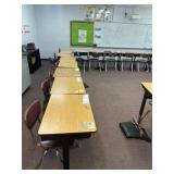 27 school desks and chairs contents not included