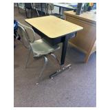 Adjustable desk and chair