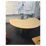 Adjustable horseshoe table and chair