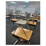 22 adjustable desks and chairs contents not