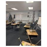 23 adjustable desks and chairs contents not