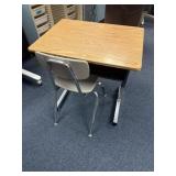 Three desks and chairs contents not included