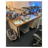 Metal teachers desk, 48 x 30 contents amount