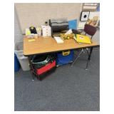 Two adjustable tables 36 x 30 contents not