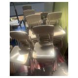 Elementary school chairs located in lunchroom