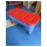 Plastic Lakeshore sandpit located in lunchroom