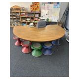 Adjustable horseshoe table only contents not