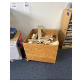 Rolling box with blocks