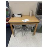 Table and chairs contents not included