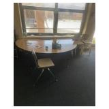 Horseshoe adjustable table and chairs contents